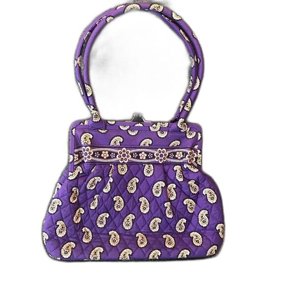 Vera Bradley Handbags - Vera Bradley Alice Frame Purse Shoulder Bag in Simply Violet Purple Snap Closure